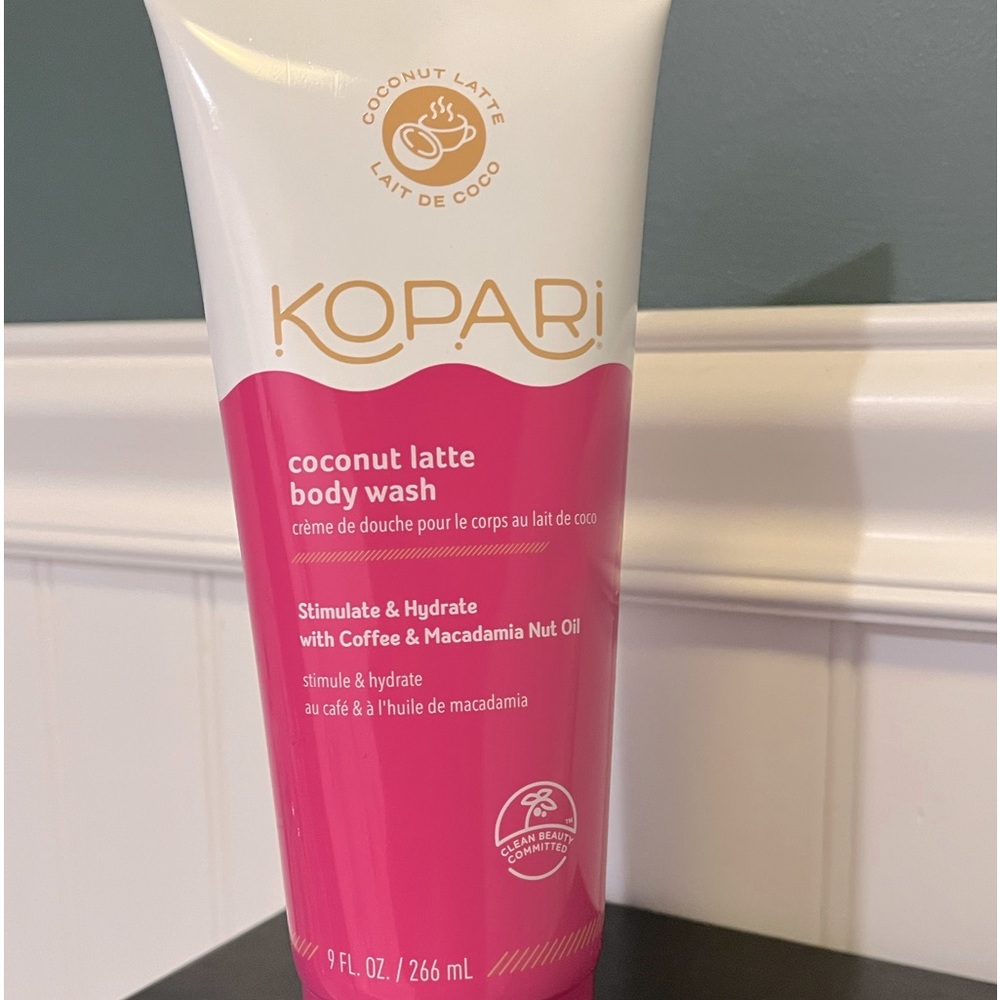 KOPARI Hydrating Coconut Latte Body Wash w Coffee +Macadamia Nut Oil LARG 9oz